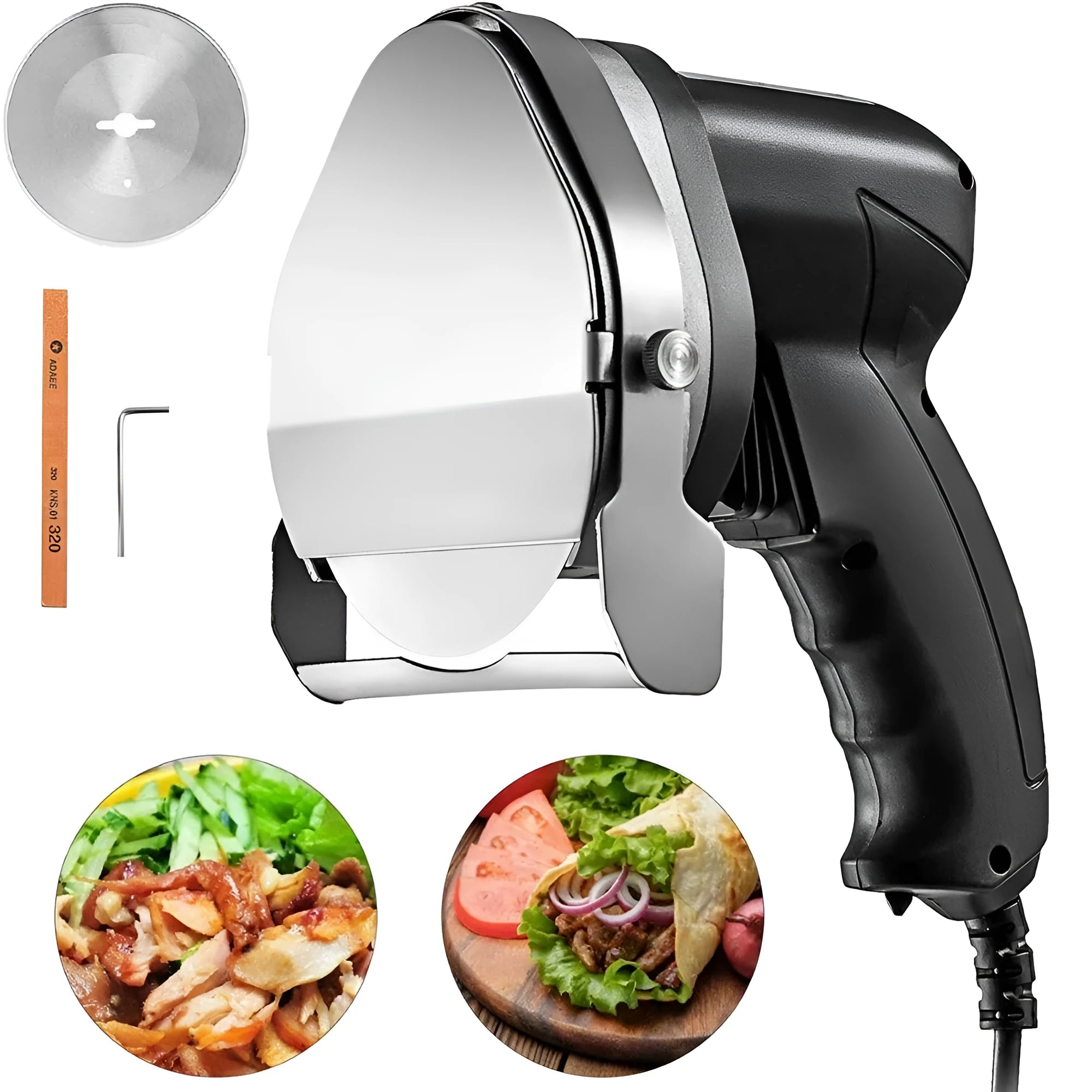 Black electric meat cleaver machine KS-100E with stainless steel blade for turkey processing.