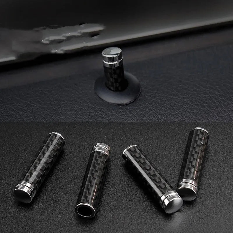 Four carbon fibre style car door handle covers with metal framework for direct replacement installation