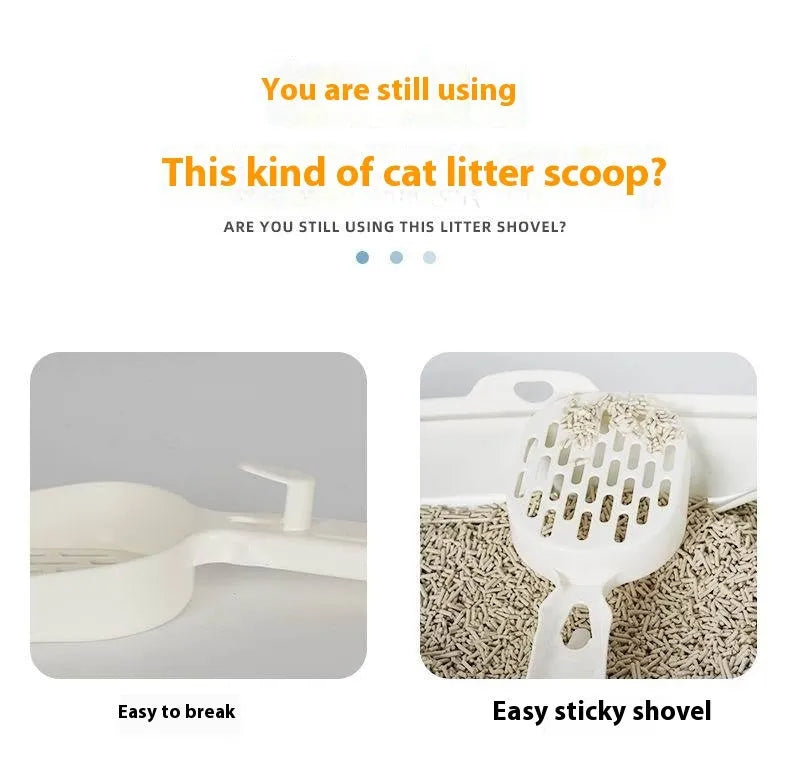 Black metal cat litter scoop with 0.8cm gap spacing between tines for waste removal
