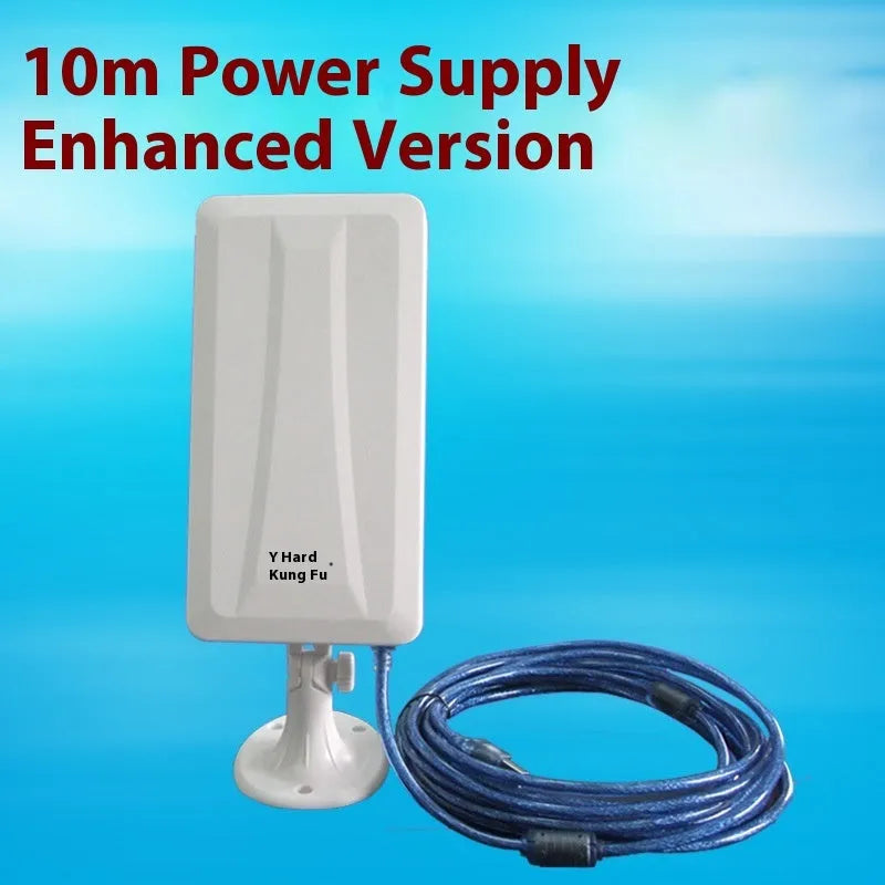 White USB wireless network card for desktop and laptop computers with extended coverage options
