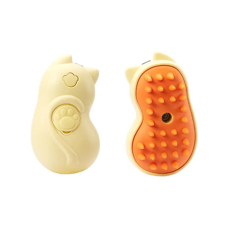 3-in-1 steam cat brush with massage function for pet grooming