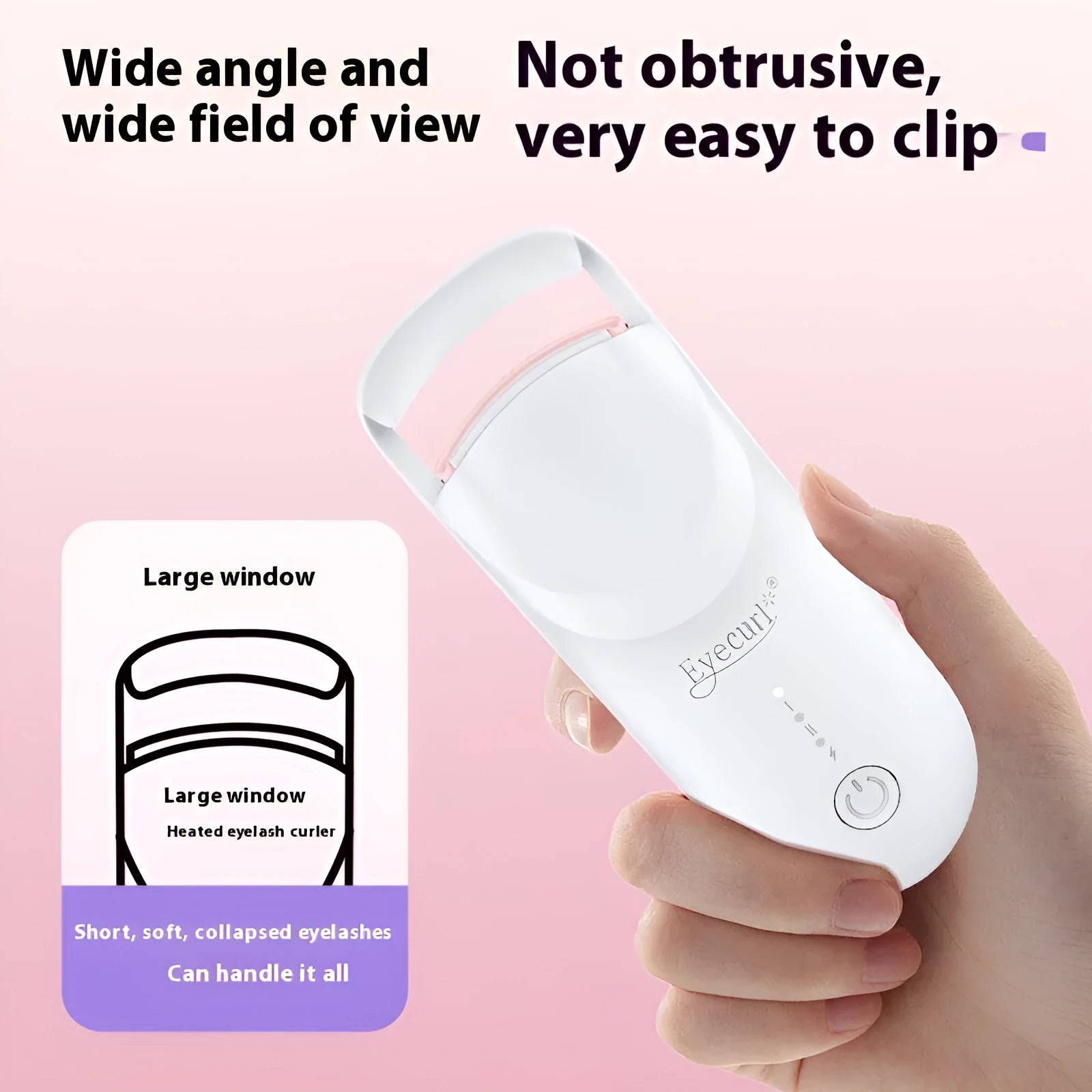 Plastic USB rechargeable electric heating eyelash curler in choice of colours