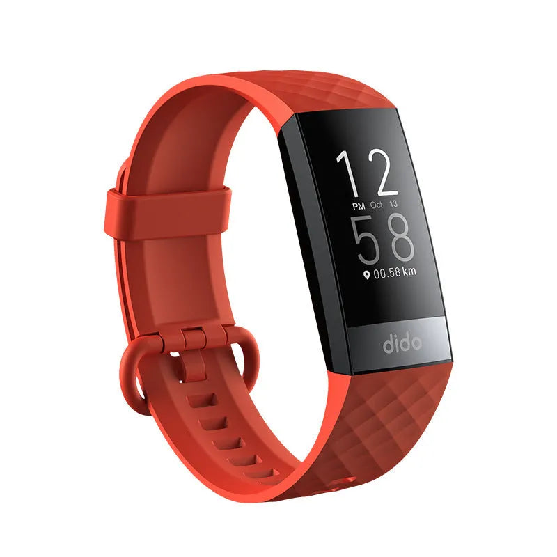 Black smart bracelet with health monitoring for blood pressure, blood oxygen, heart rate and ECG