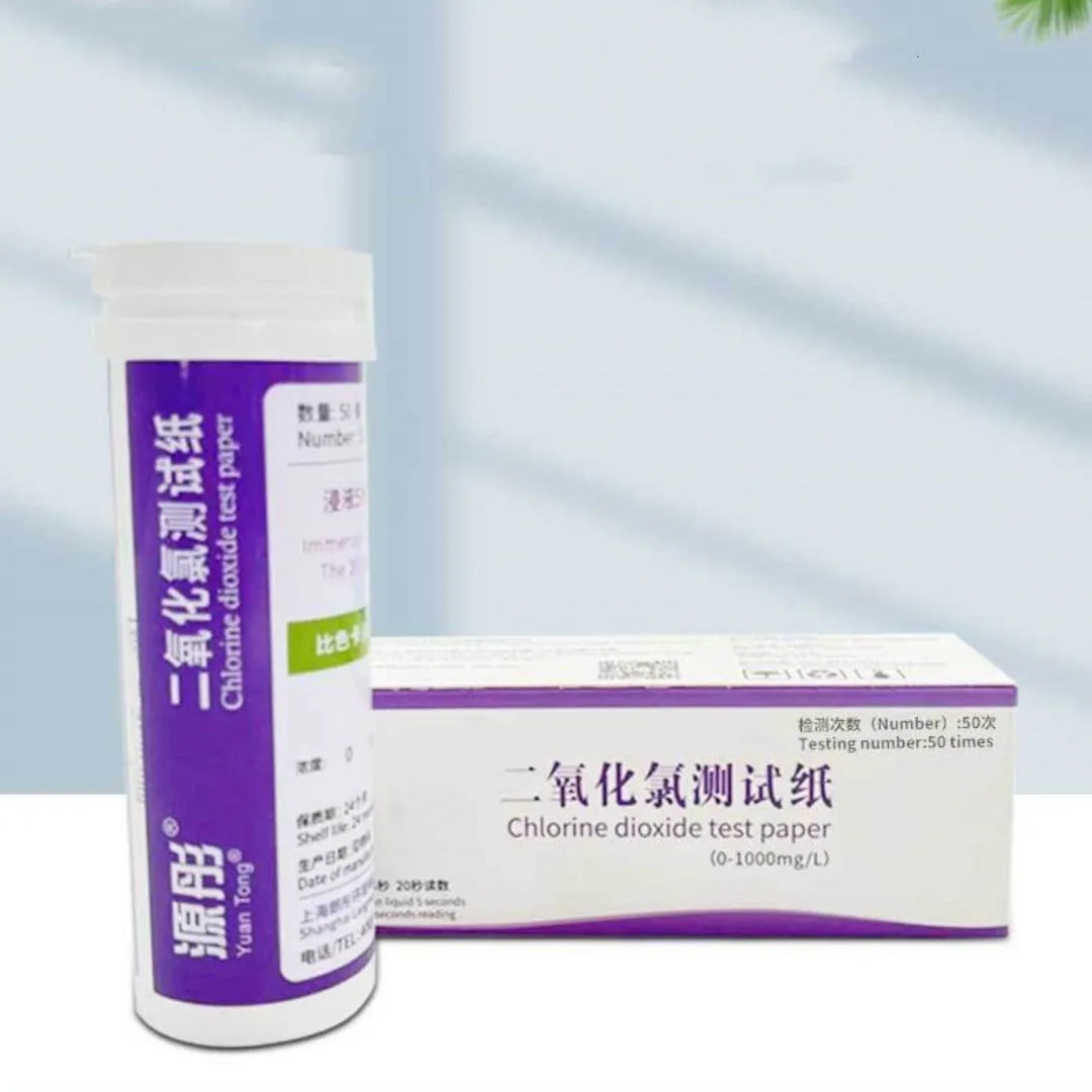 Chlorine dioxide test paper bottle with 50 strips for waste water concentration detection