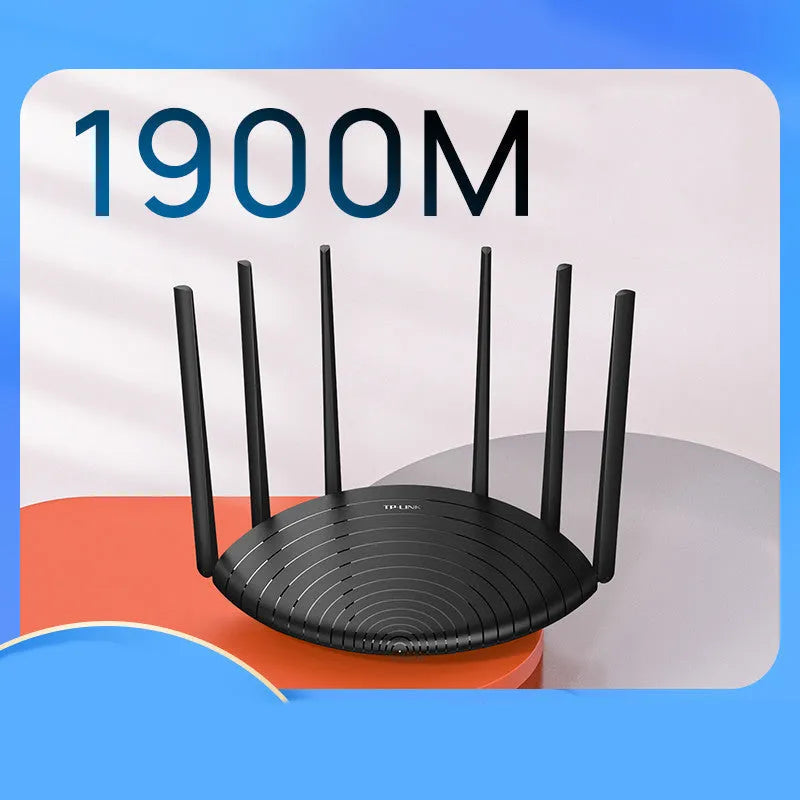 TL-WDR7661 Gigabit Edition AC1900 dual-band wireless home router with compact black design.