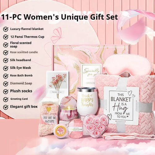 Aromatherapy candle soap bath gift set in modern simplicity plastic packaging measuring 27x23x13cm