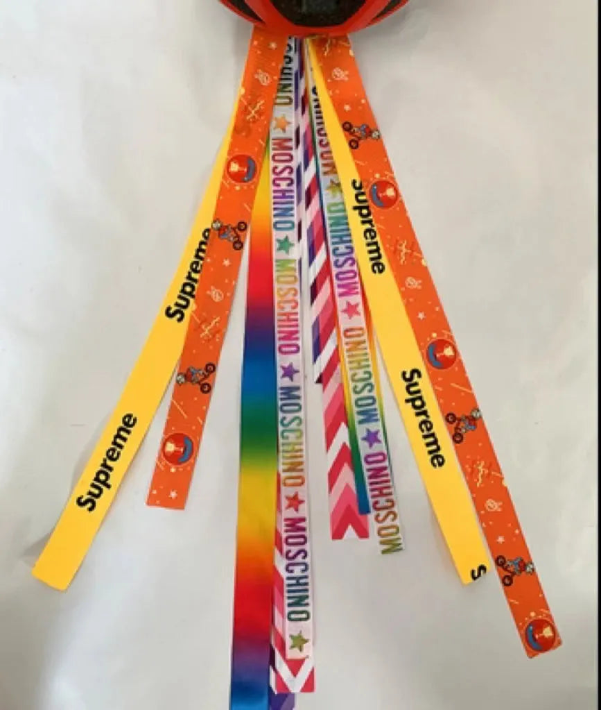 Children's helmet decorative streamer in multiple colour options for roller skating and balancing car safety gear