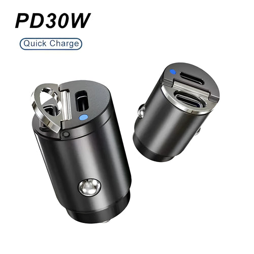 Zinc alloy car cigarette lighter charger adapter showing Black and Tarnish colour options next to scale