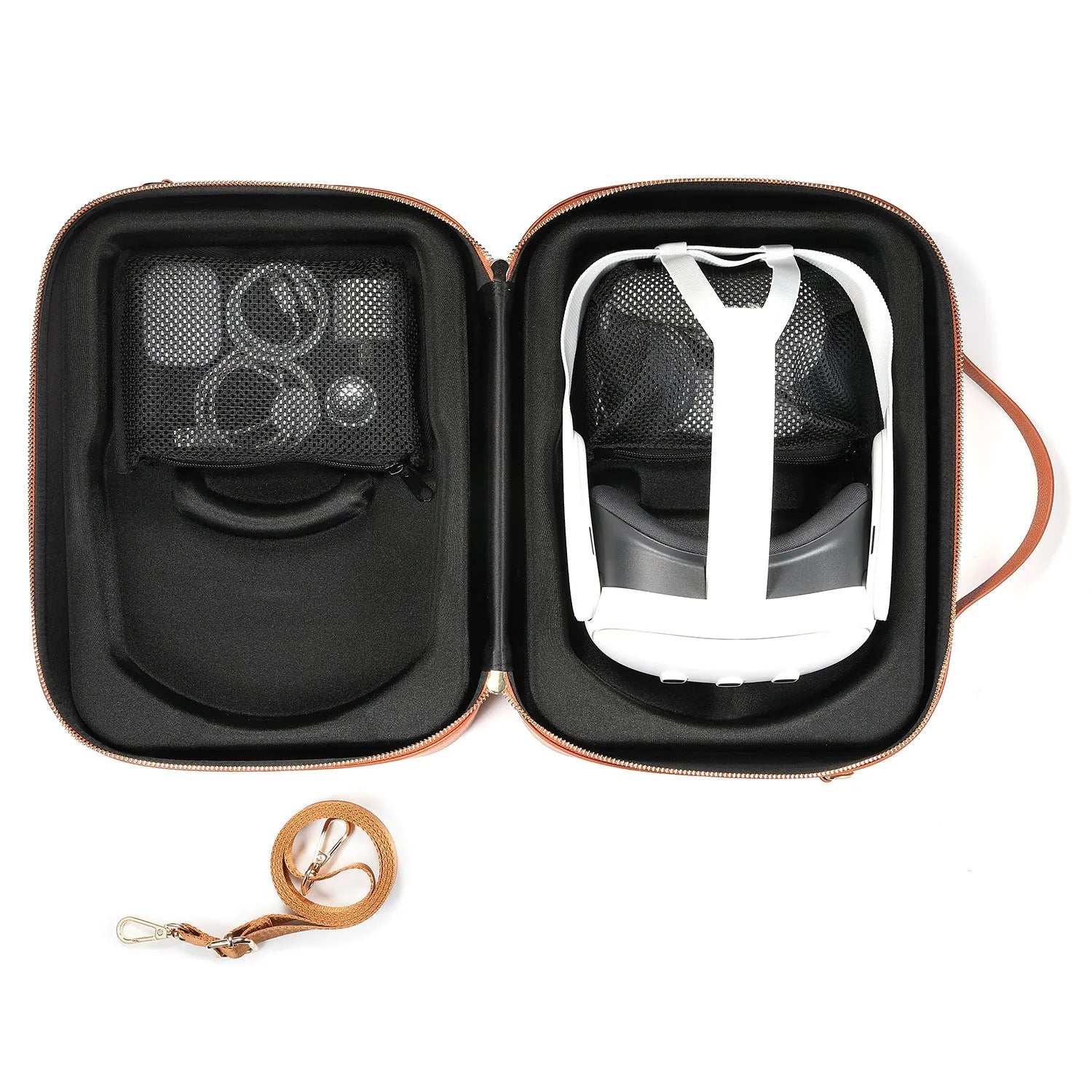 Black MR Glasses hard storage box for Apple Vision Pro headset on a table