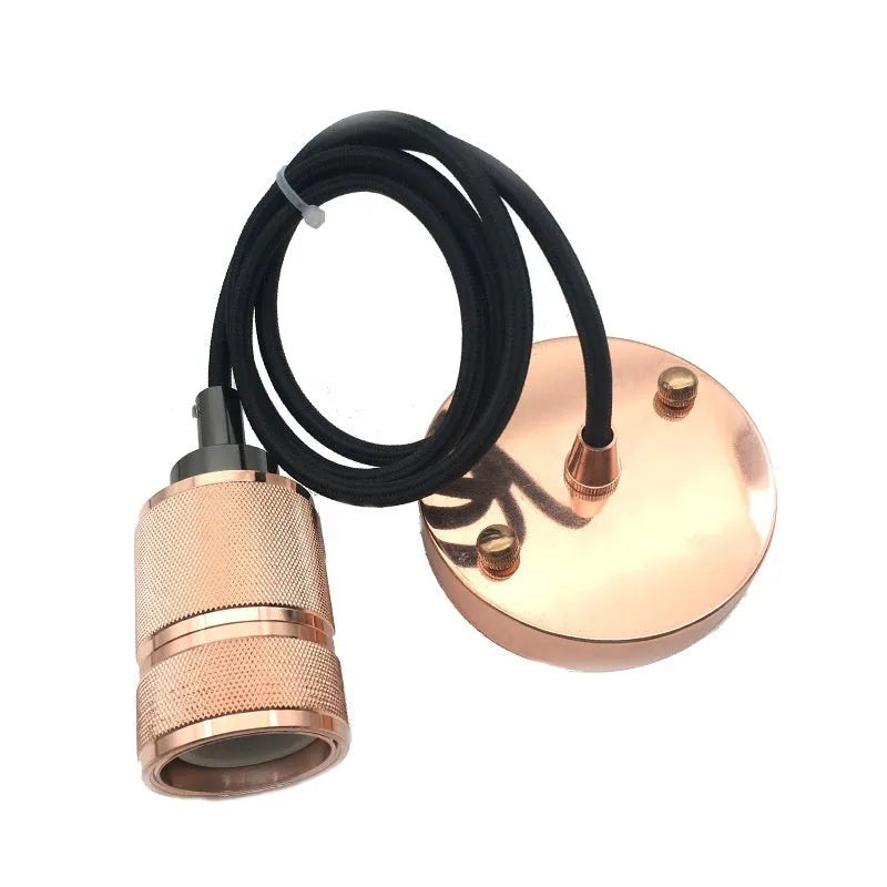 DIY decorative chandelier assembly kit with braided power cord and electroplated lamp holder in multiple colour finishes