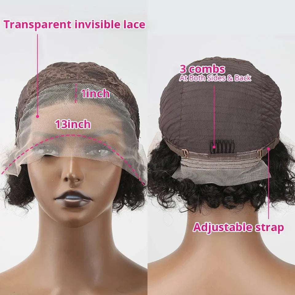 Black human hair lace hair cover 13x1 cm natural style for daily wear