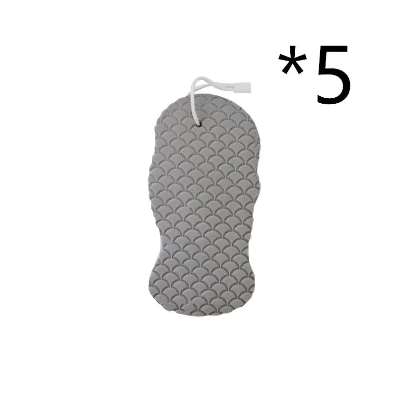 3D fish scale pattern bath sponge in white, grey, pink, or light blue colours for gentle body exfoliation