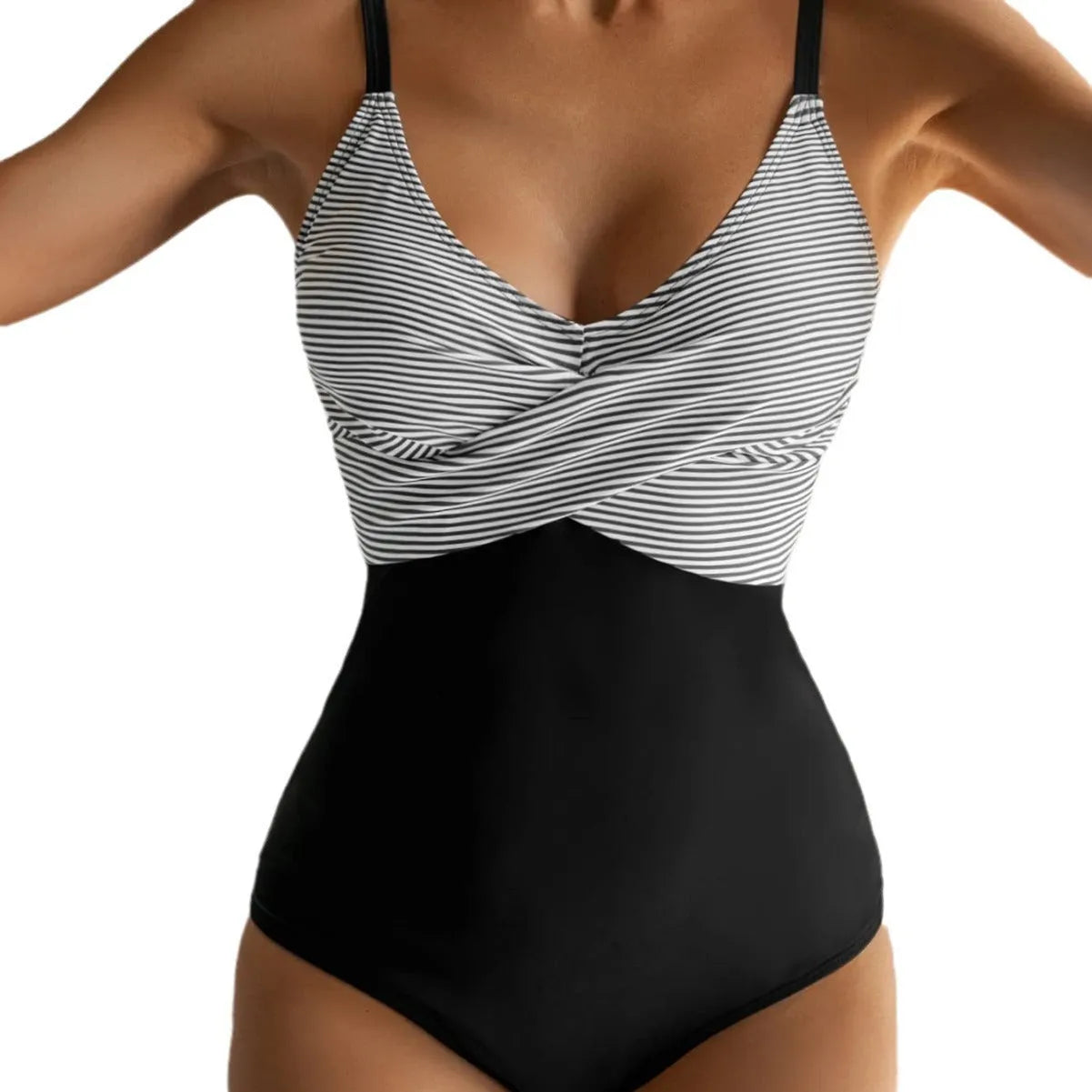 Women's printed lace-up backless bikini swimsuit in a leopard print pattern.