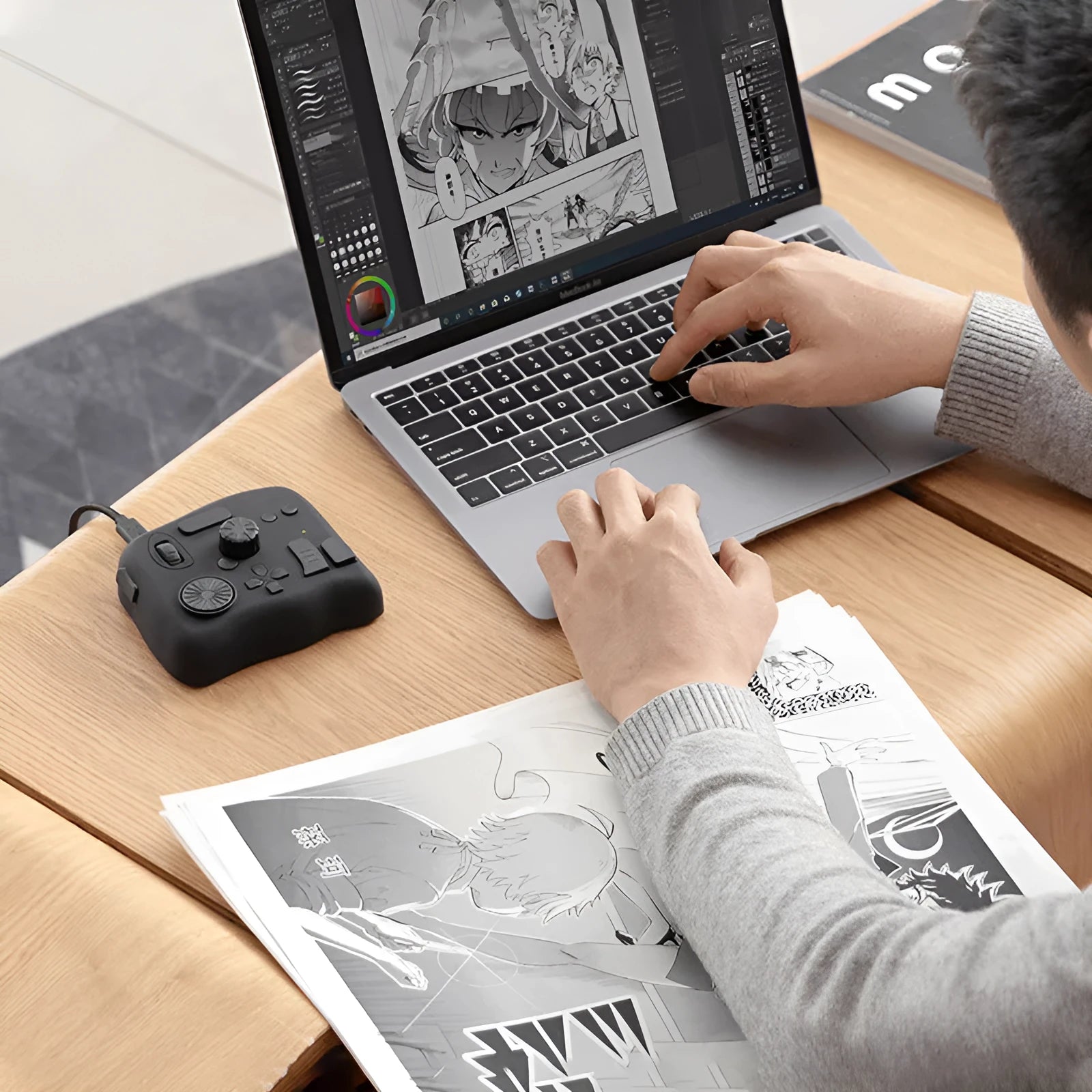 TourBox NEO digital tablet controller for video editing with compact design