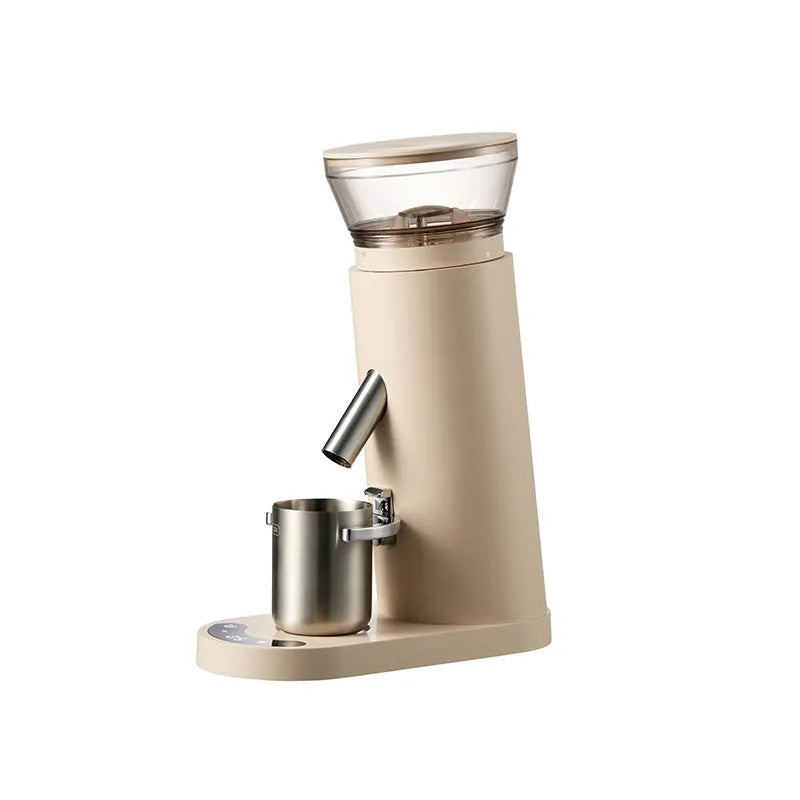 Electric coffee grinder with stainless steel body and 0.5L reservoir capacity