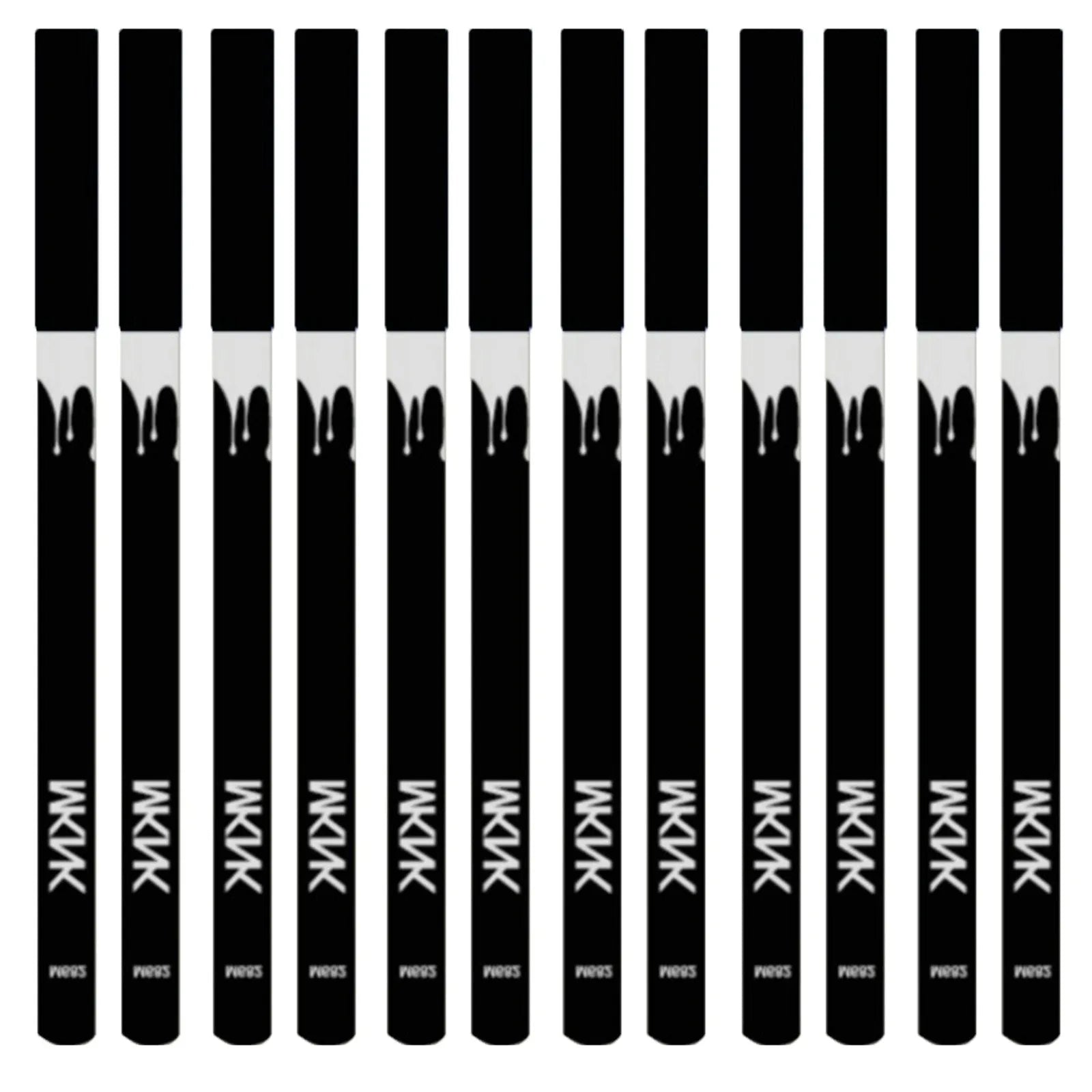 12 black and white retractable eyeliner pencils with sharpener in compact makeup set