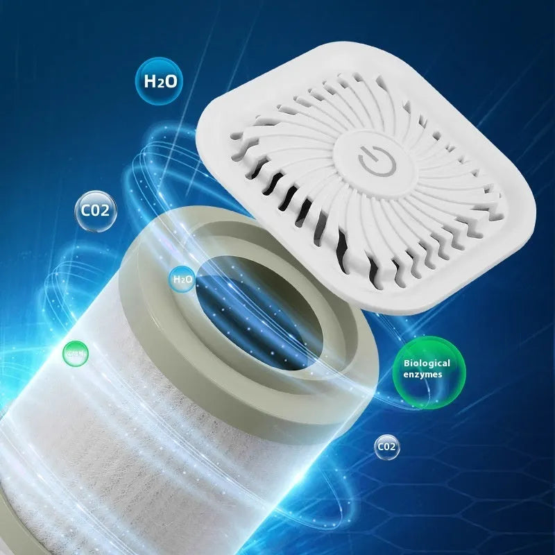Mini car air purifier with USB cable in black and white colour options