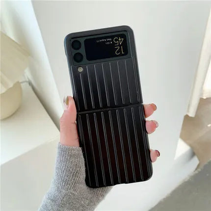 Samsung Z Flip3 ultra-thin PC flip case in seven colour options showing front and back views