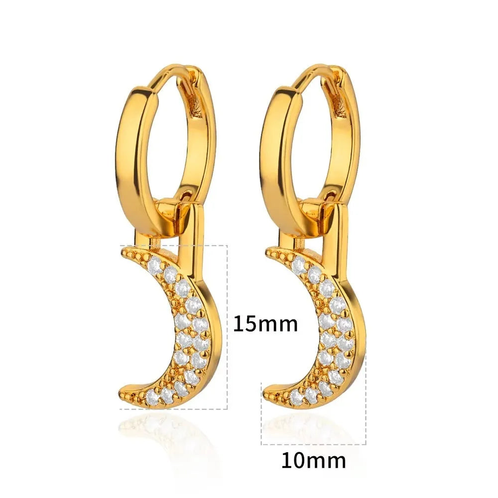 Geometric butterfly earrings for women in copper alloy with heart, bow, and star shapes.