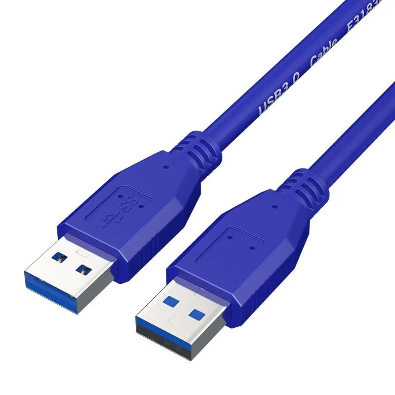 USB 3.0 male-to-male data cable with nickel-plated connectors for external hard drive connection