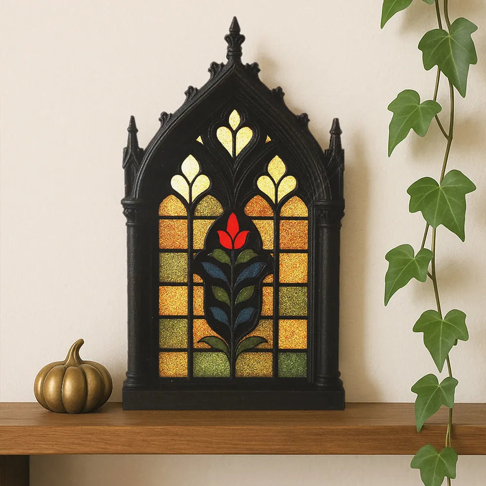 Black wooden gothic door frame wall-mounted storage rack in three colour size options