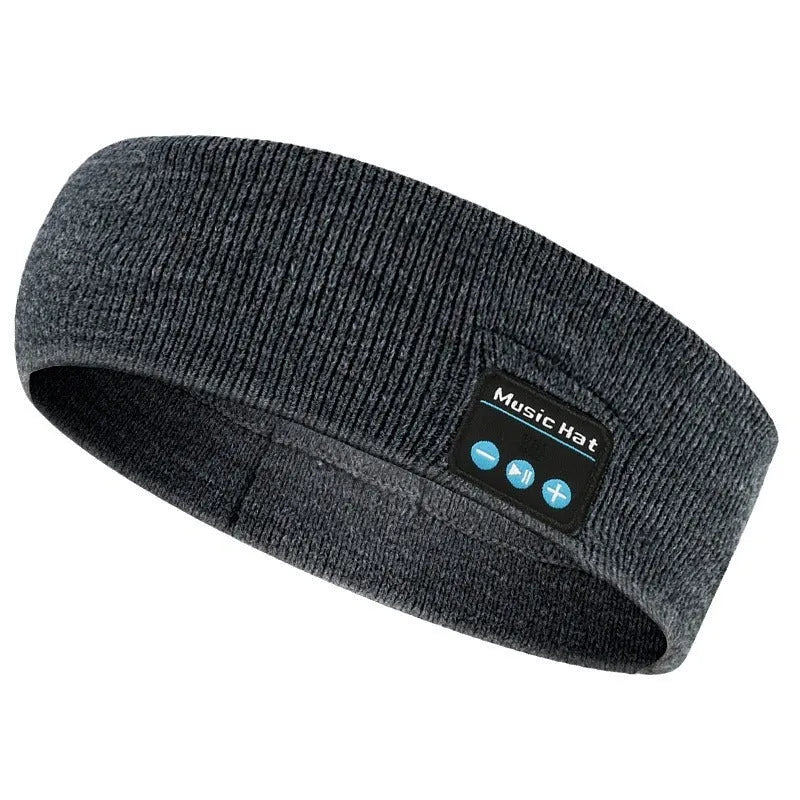 Bluetooth 5.4 sports hair band with integrated eye mask in black, dark grey and grey-white colour options
