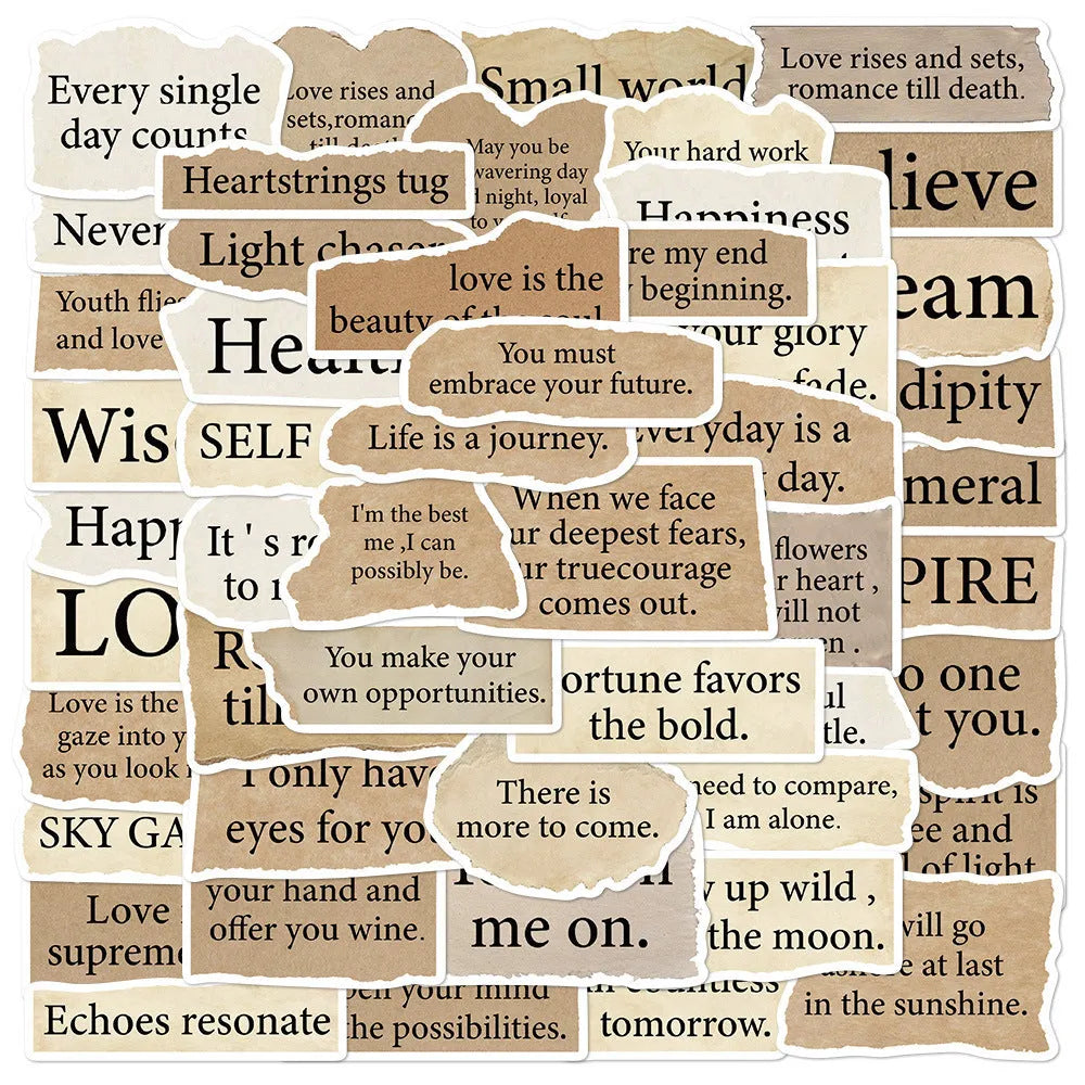 Tear English design decorative PVC stickers for laptops with waterproof repositionable adhesive