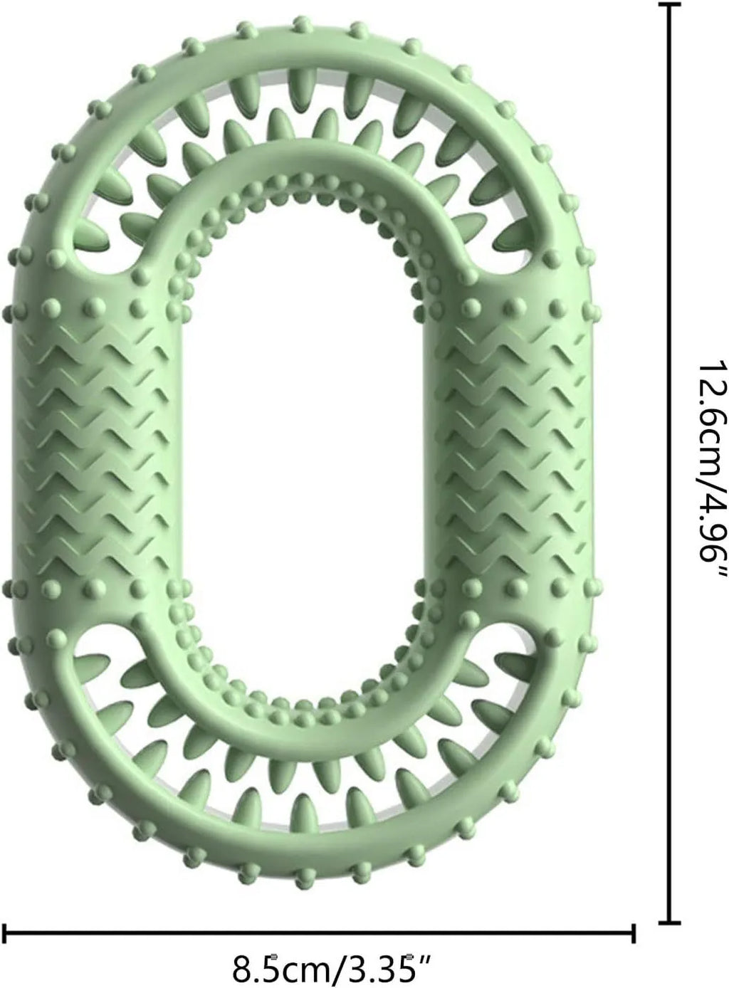 Blue green pink O-ring shaped durable dog chew toy for aggressive chewers size 12.5 cm