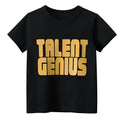 Men's black geometric print short sleeve pullover with loose street style fit