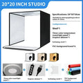 50cm studio light box with USB-powered three-colour LED lighting for product photography