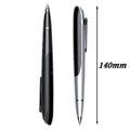 Black and silver recording pens with display screens, showing capacity options and included headphones and cable.
