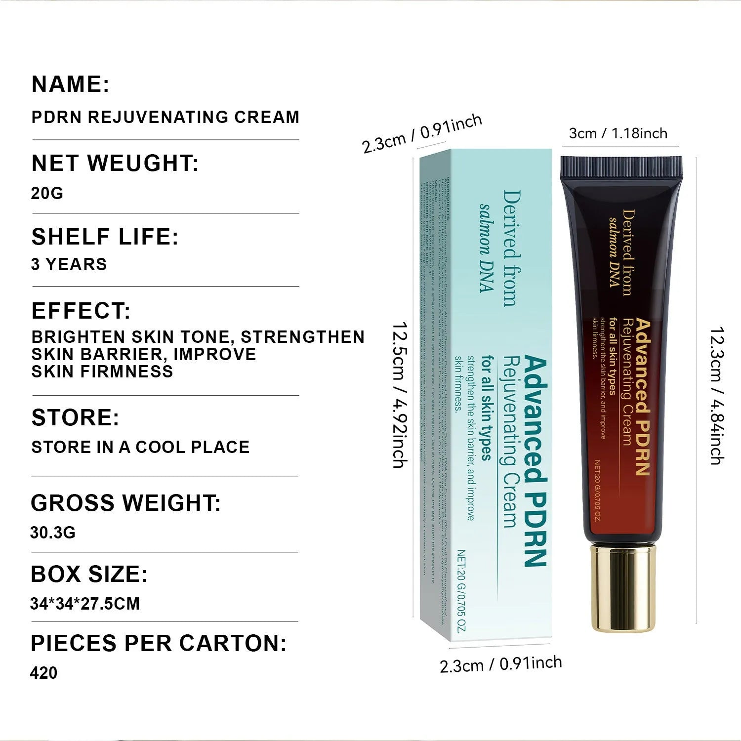 20ml skin moisturising cream tube with hydrating firming properties for wrinkle care
