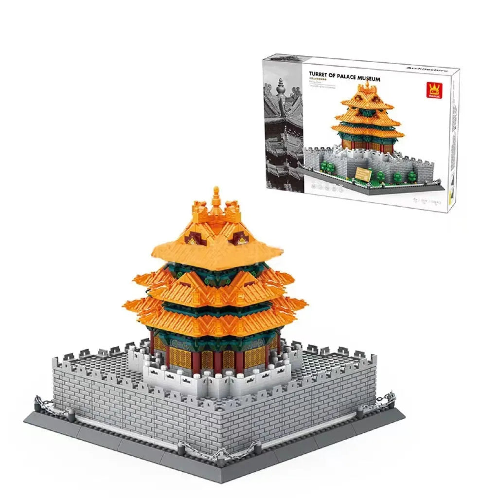 Wange ABS plastic small particle building blocks set with international architecture models