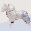 Dog wearing green four-legged cotton-padded waterproof windproof coat