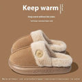 Unisex plush fleece slippers with thick PVC sole in multiple colours
