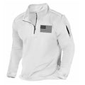 Men's zipped stand collar long-sleeved polyester sweater in multiple colour options