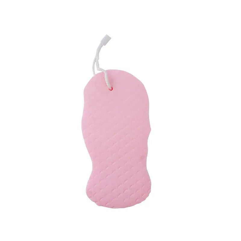 3D fish scale pattern bath sponge in white, grey, pink, or light blue colours for gentle body exfoliation