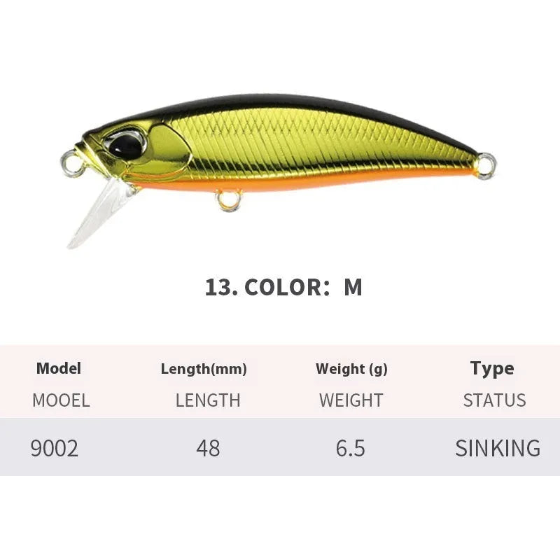 Japanese submerged mino fishing lure for mandarin fish and snakehead, 48mm length