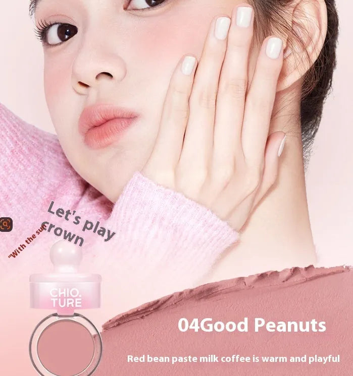 Can powder blusher mud compact in nude shimmer shades: Oxygenated White Peach, Sweet Potato Heartbeat, Sugar Heart Melon, Good Peanut.
