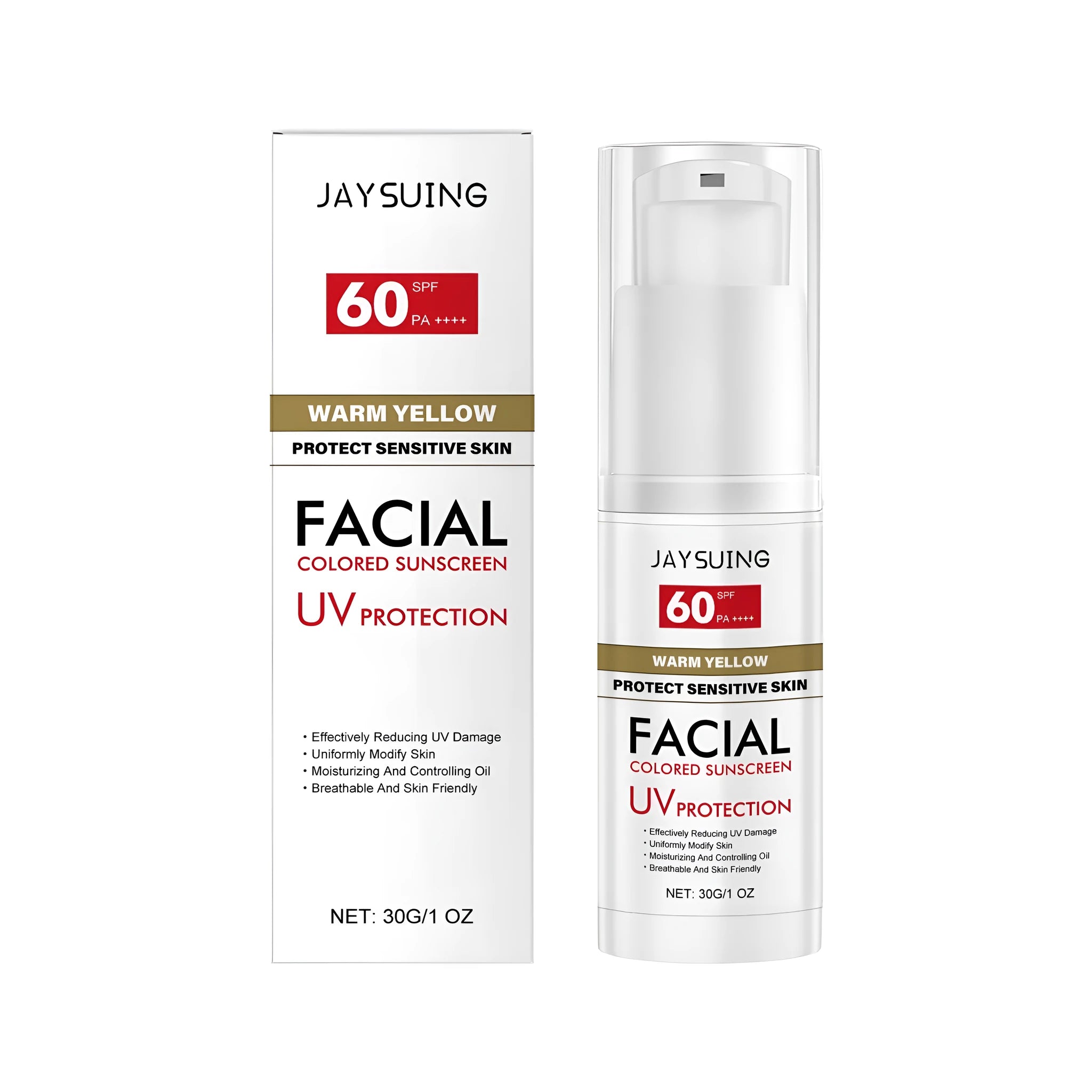30g tube of lightweight facial sunscreen with hyaluronic acid and Centella asiatica extract