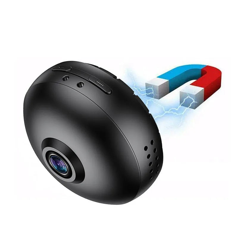 White wireless WiFi security camera with 1080p resolution and ABS plastic housing