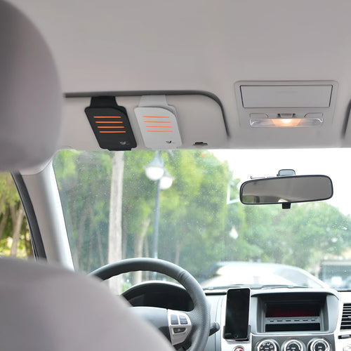 Car card package store with four shading panel tablets and vehicle-mounted bag for organised vehicle storage