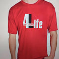 Red cotton men's loose fit T-shirt with short sleeves and round neck collar