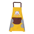 Sleeveless waterproof kitchen apron in coral velvet, shown in multiple colour options.
