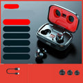 Wireless Bluetooth 5.0 in-ear earphones in black, blue or red colours with earplug-type design