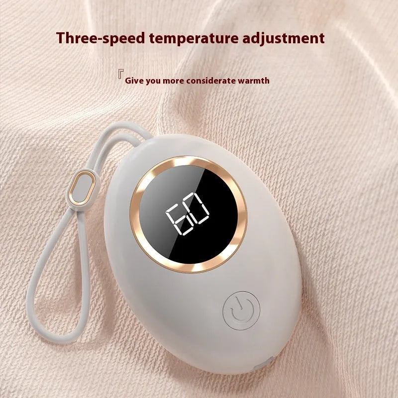 USB-powered hand warmer power bank with digital display in various colour options