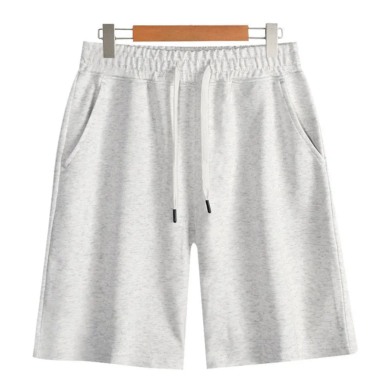 Cotton summer shorts in straight leg design showing micro-elastic fabric and fifth pants length