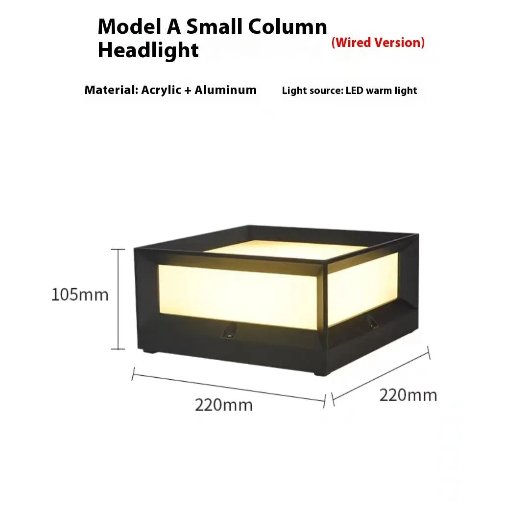 Solar powered aluminium LED outdoor pillar light for garden pathways