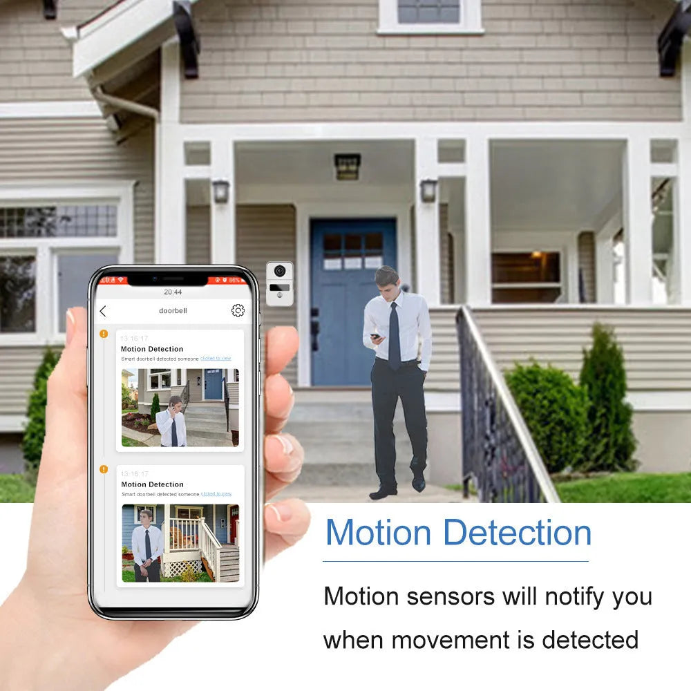 10-inch video intercom doorbell system with outdoor unit and 1080P HD camera for home security.