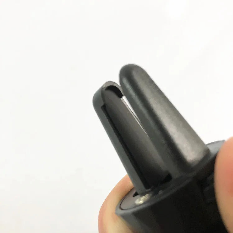 Glory black car phone holder mounted on vehicle air outlet with adjustable clamping mechanism for smartphones